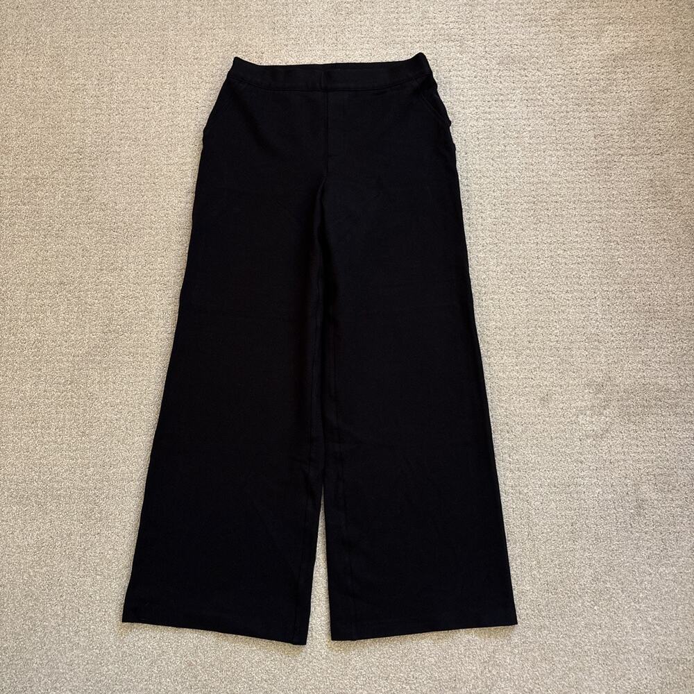 Spanx The Perfect Pant Hi-Rise Flare Wide Leg Trouser Sz Medium Black 30” In